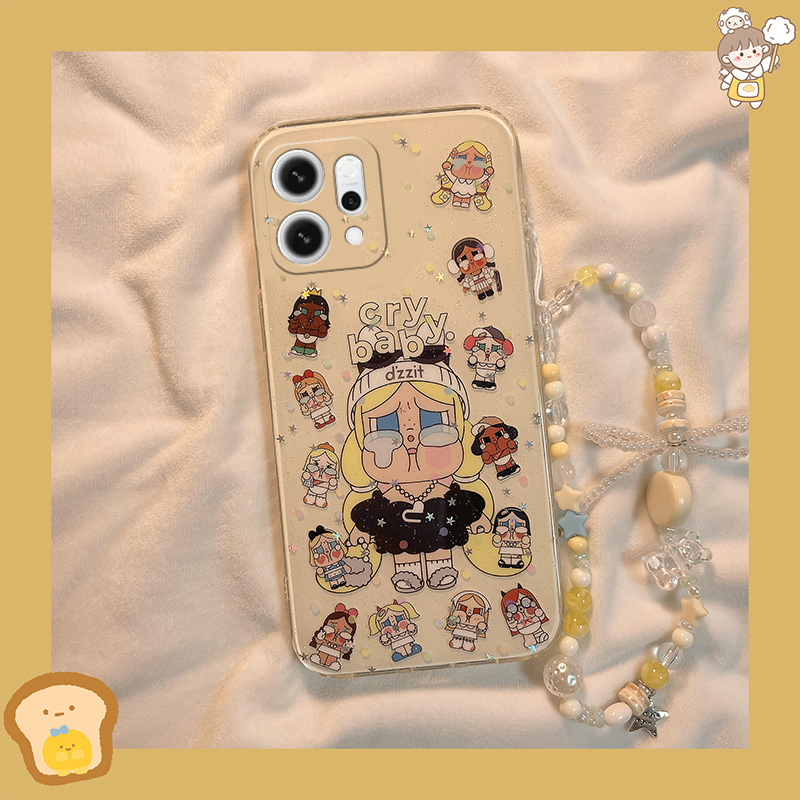 手机壳硅胶卡通丑萌满屏爱丽丝哭娃带手绳