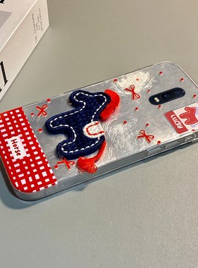 2026马上有钱适用oppor17手机壳r15x卡通r11splus刺绣r11s小马r9新年r9plus红色r7s本命年r17pro马年oppo硅胶