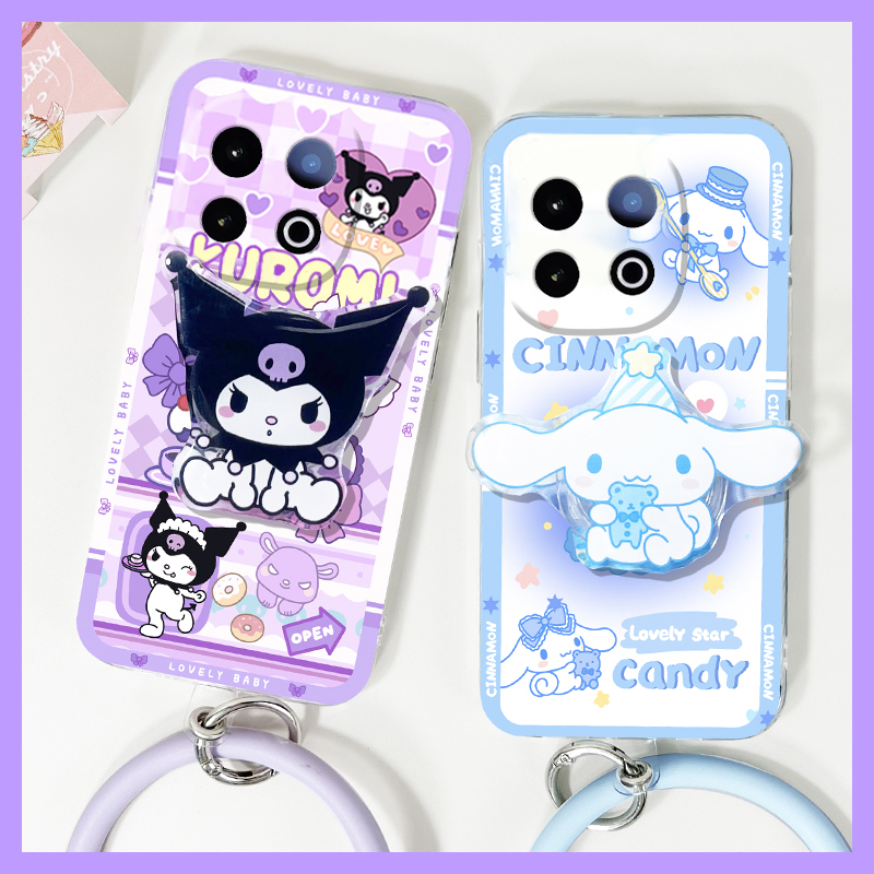 手机壳硅胶透明可爱卡通库洛米玉桂狗带支架