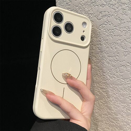 手机壳液态硅胶古董白磁吸细圈