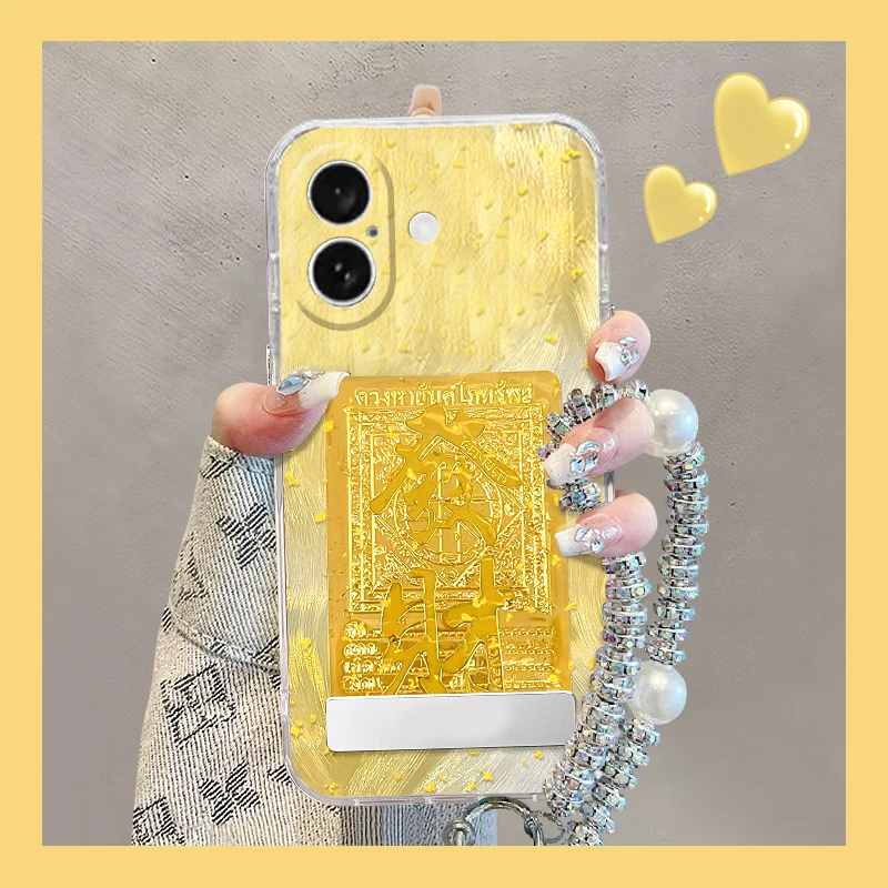 手机壳硅胶新年蛇年潮牌金色发财带支架手链