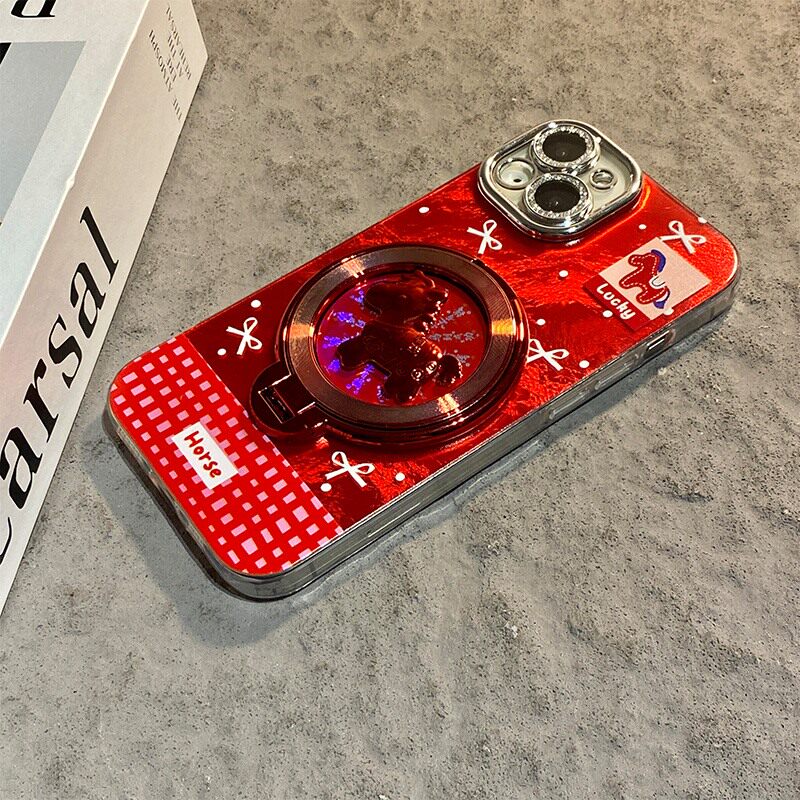 手机壳硅胶2026马年旋转支架手链