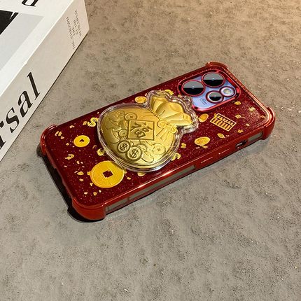 2026金箔福袋适用opporeno15手机壳reno14pro新年reon13红色12闪粉11por马年10本命年9立体8硅胶7软壳6女oppo