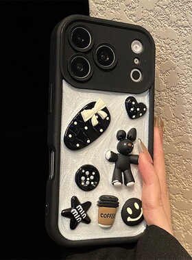 笑脸星星兔子适用三星j7core手机壳j6prime卡通j7pro立体j4plus带j72017欧亚版挂链j62018黑色f55f54咖啡f12