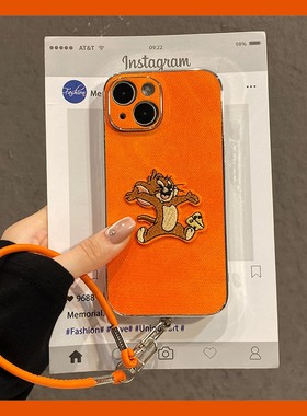 刺绣杰瑞鼠适用oppoa6手机壳a5pro卡通a3por动漫a2带a97挂绳a96橙色a93s牛仔纹a72a32立体a58x可爱a57简约女p