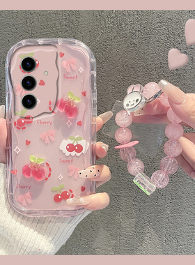 适用三星s23ultra手机壳s24+plus立体s22樱桃a21fe水果a54适合a51夏天的a34英文a71个性a32波浪纹a33a72十5g