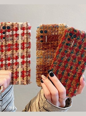 秋冬撞色条纹绒布适用坚果r2手机壳pro2红色pro3毛绒线条冬季pro2s暖手r1毛茸茸3冬天por新款超火保护套防摔p