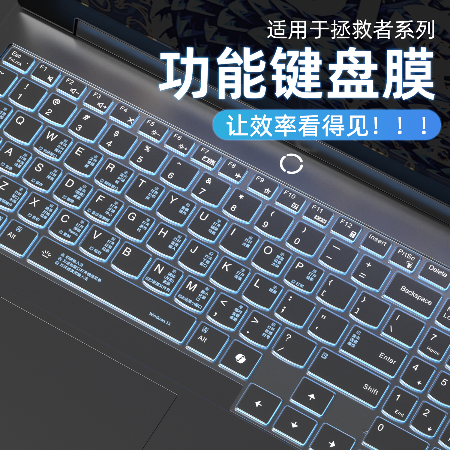 适用联想拯救者R7000P键盘膜Y9000P快捷键r7000笔记本r9000p电脑y9000x功能保护膜Win11至尊版R720全覆2025款