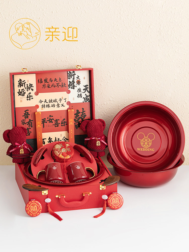 欢迎新娘的全套嫁妆物品,全套婚礼用品,嫁妆聚宝盆,出生嫁妆盒