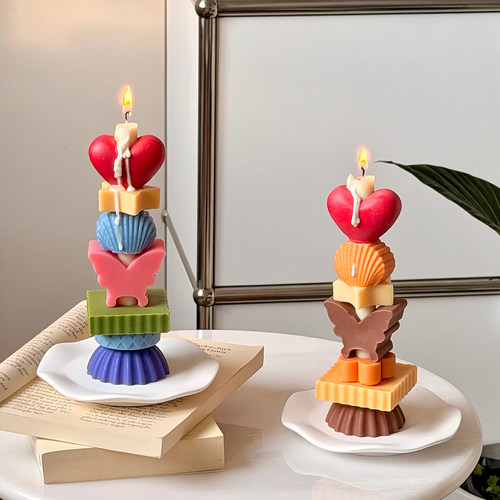 赤雅韵坊香薰积木蜡烛可爱潮玩送人生日圣诞氛围礼物叠叠乐堆堆乐