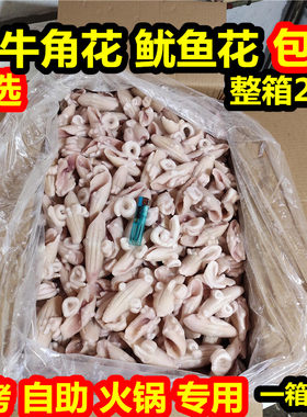 新鲜冷冻牛角花鱿鱼花墨鱼花鱿鱼翅耳花自助火锅食材整箱20斤