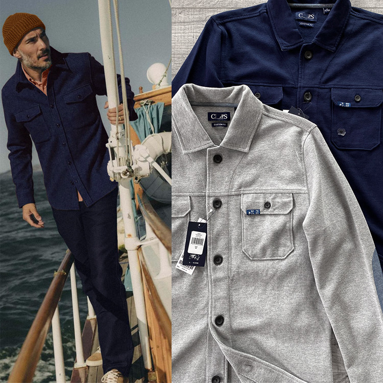 美系经典棉质微弹补丁设计衬衫