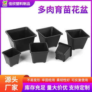 舜耕天下多肉花盆小方盆塑料小黑方加厚育苗盆花卉绿植鲜花简约
