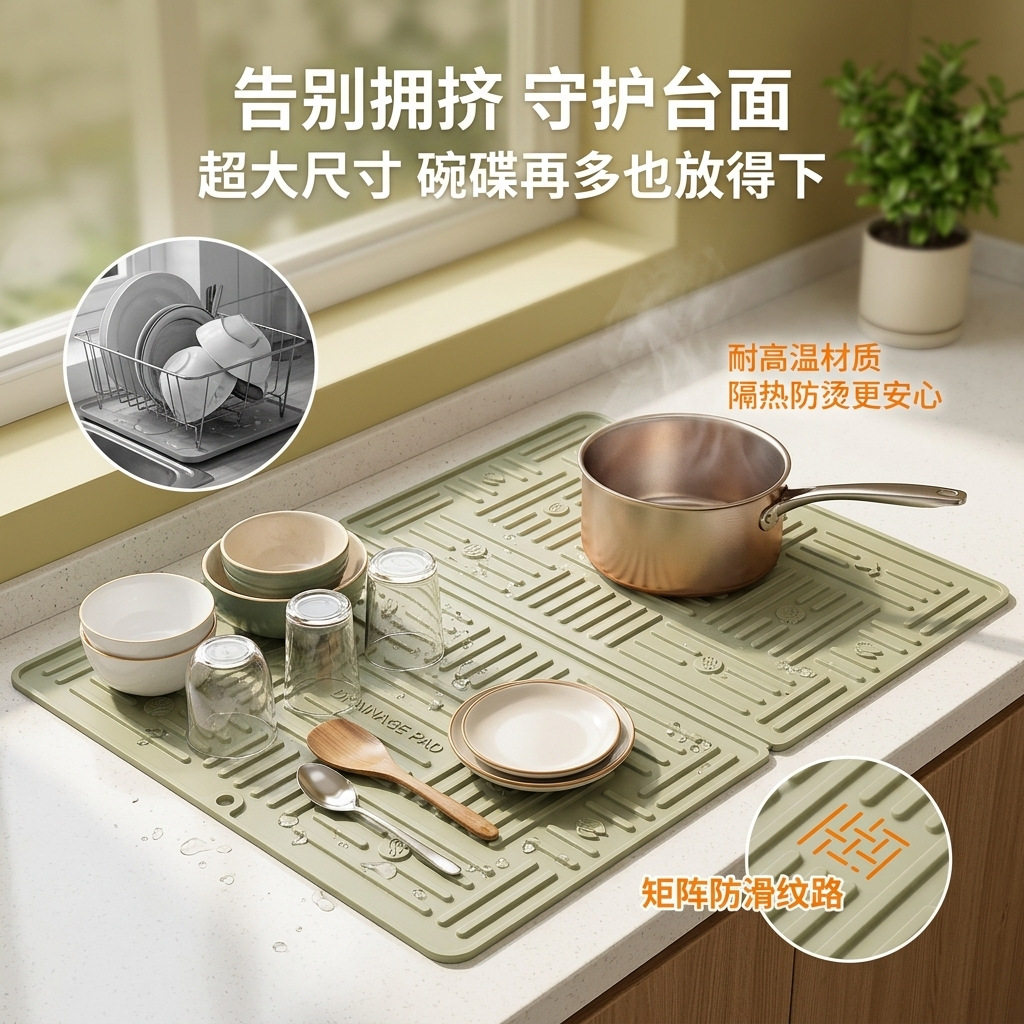 硅胶沥水垫隔热垫厨房台