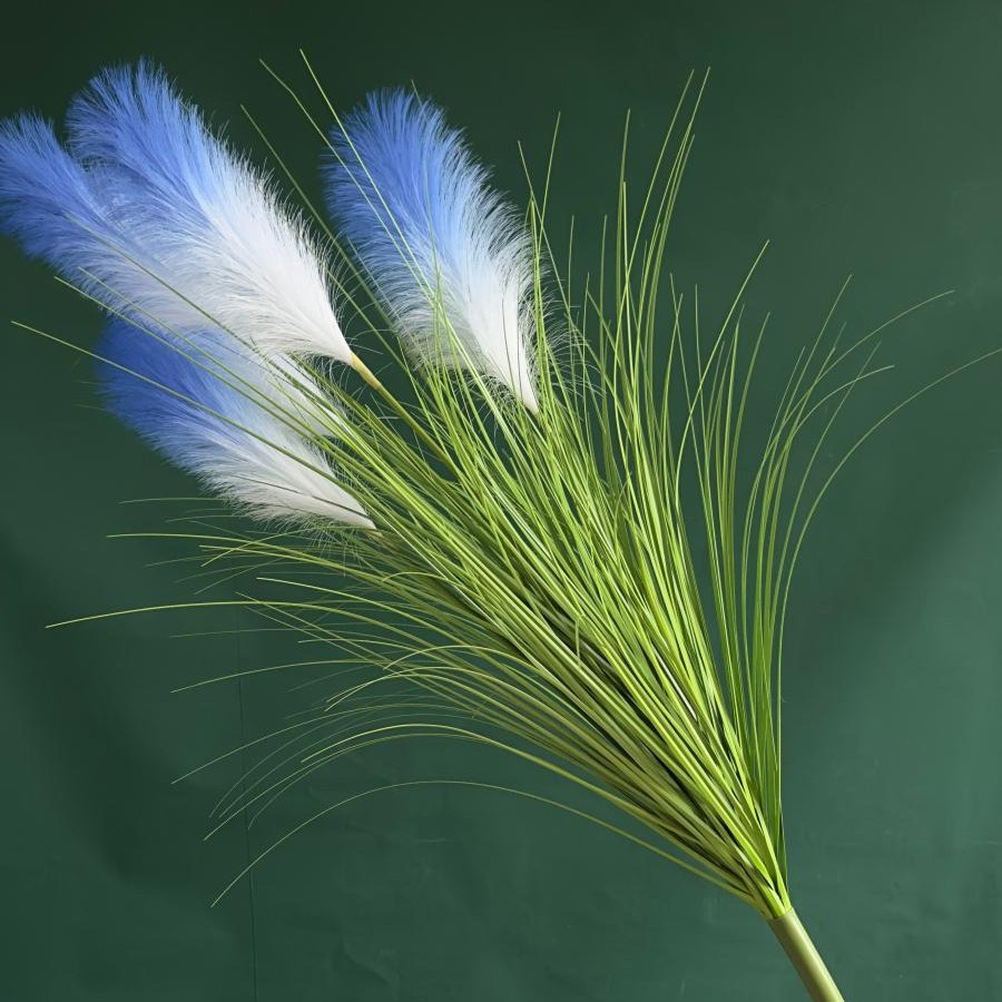 仿真花长把5头芦苇花束道