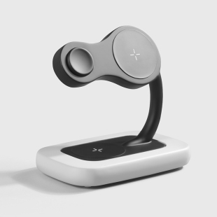 创意大小圆magsafe磁吸三合一手机支架桌面架手表耳机无线充电