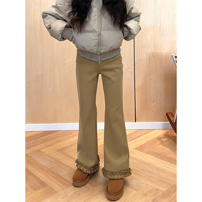 秋冬高腰微喇牛仔裤女显瘦百搭