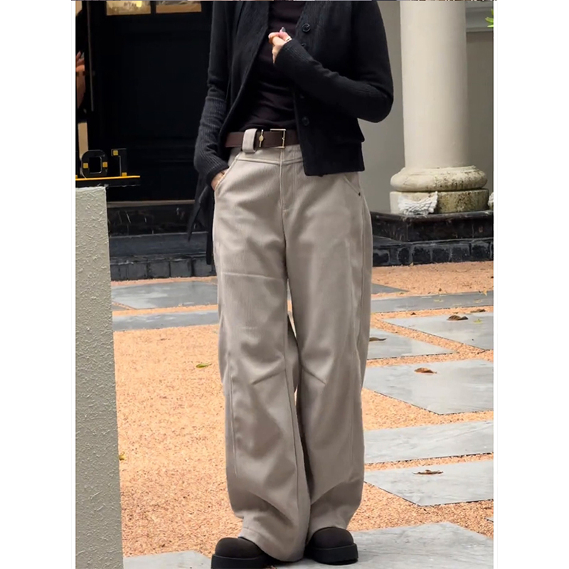 小众高级感复古高腰阔腿裤女2025