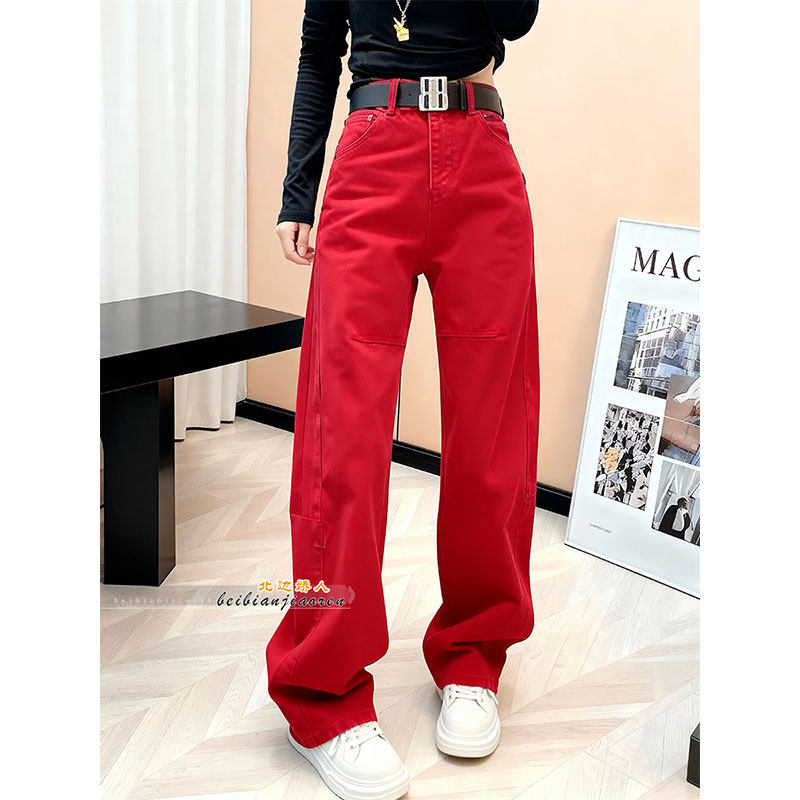 大码时尚高腰阔腿牛仔裤女2026早春梨形身材宽松显瘦百搭弯刀裤子,女装/女士精品,大码裤装,淘宝优惠券,粉丝福利购,淘宝优惠卷