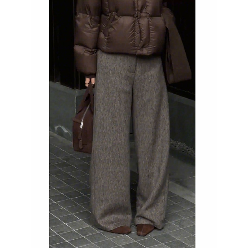 2025新款加绒加厚羊绒毛呢休闲裤