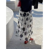 超好看度假风花卉印花半身裙2026新款 气质优雅减龄显瘦高级感长裙