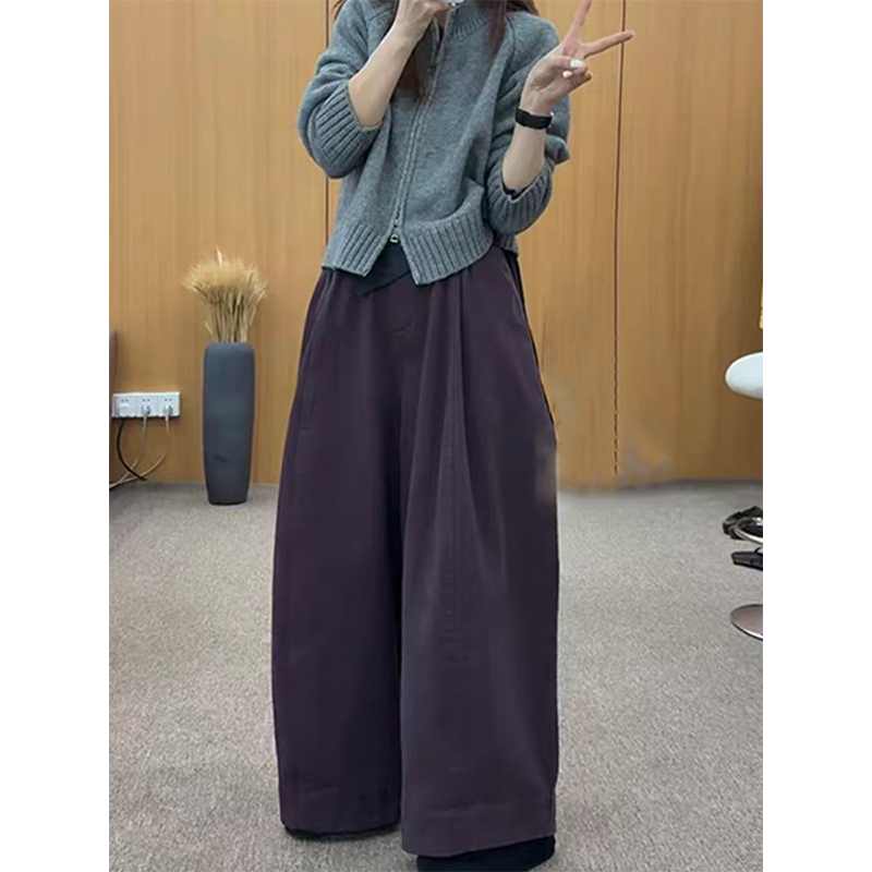 超好看加绒加厚宽松气球阔腿裤女
