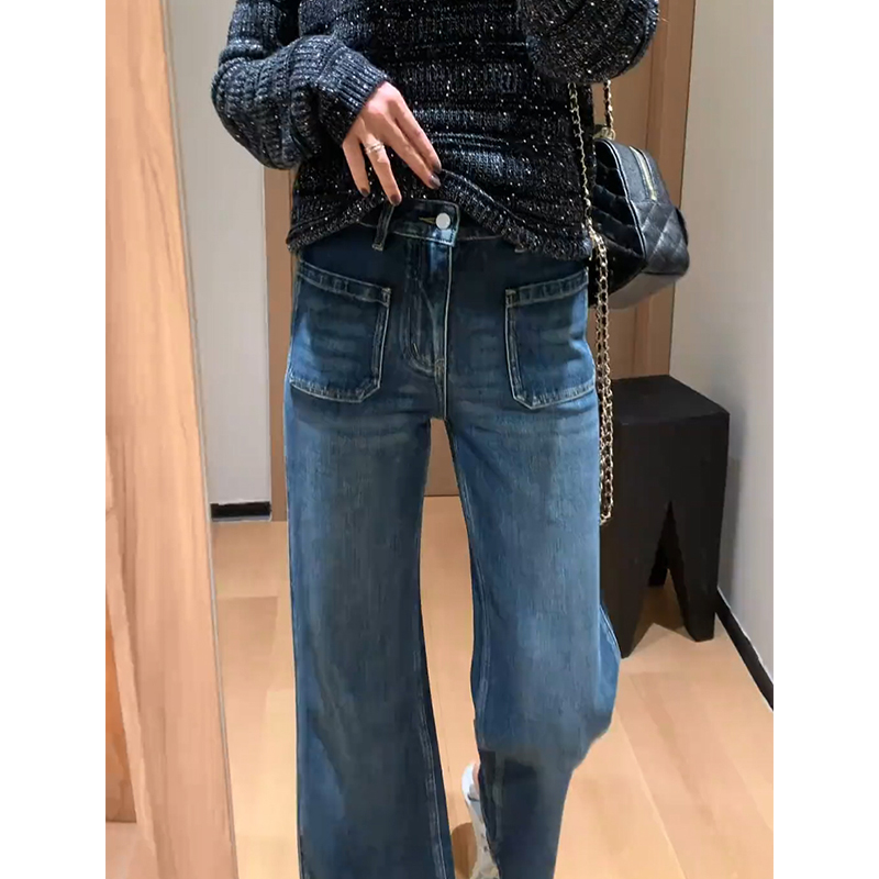 小个子弹力高腰微喇牛仔裤女2025