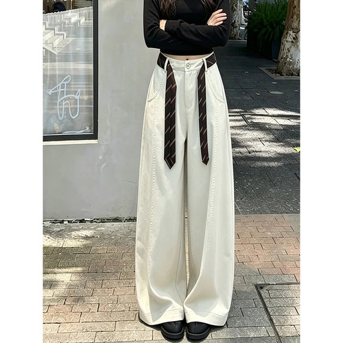 秋季梨形高腰显瘦垂感阔腿裤女
