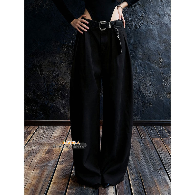 极简风高腰垂感褶皱阔腿裤女2026早春宽松显瘦通勤百搭西装拖地裤,女装/女士精品,大码裤装,淘宝优惠券,粉丝福利购,淘宝优惠卷