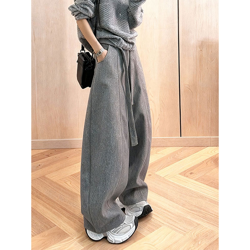 高腰小个子弯刀牛仔裤女显瘦直筒