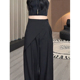 休闲裤 女秋冬2025新款 时尚 不规则拼接高腰垂感西装 气质百搭阔腿裤