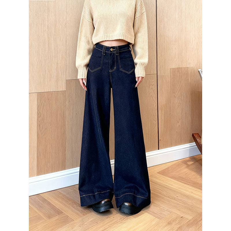加绒加厚2025秋冬高腰阔腿牛仔裤女宽松显瘦垂感拖地裤大喇叭裤,女装/女士精品,大码裤装,淘宝优惠券,粉丝福利购,淘宝优惠卷