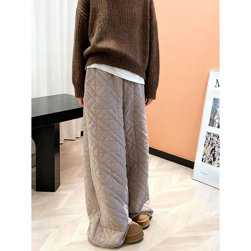 黑色抽绳阔腿裤女宽松松紧腰百搭