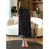 复古印花百搭碎花半身裙女2026早春气质显瘦通勤优雅百搭A字长裙