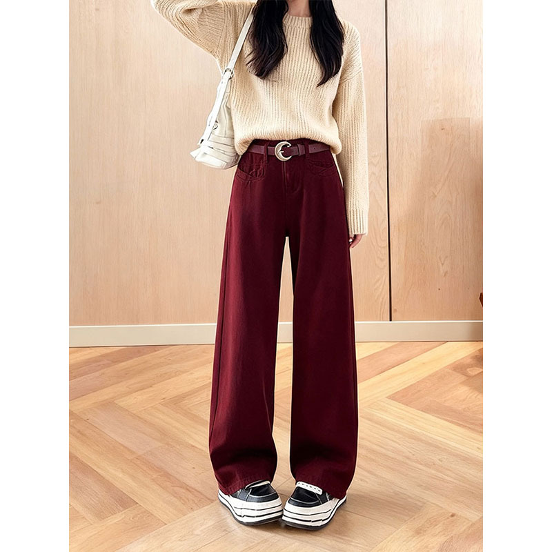 高腰阔腿牛仔裤女宽松显瘦百搭