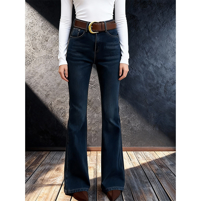 美式复古高腰微喇叭牛仔裤女2026春季新款修身显瘦辣妹风微喇长裤,女装/女士精品,大码裤装,淘宝优惠券,粉丝福利购,淘宝优惠卷