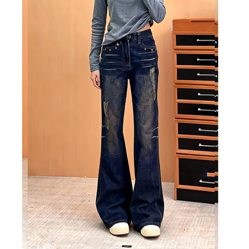 2025冬季新显瘦阔腿辣妹风拖地裤