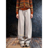 宽松显瘦百搭垂感休闲裤 极简风高腰弯刀阔腿牛仔裤 女2026早春大码