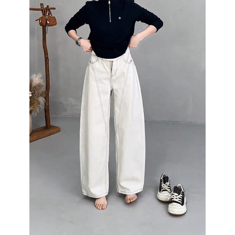 秋冬加厚高级百搭保暖弯刀牛仔裤