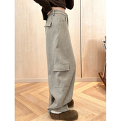 风宽松百搭休闲裤 女2025冬季 新款 韩系复古工装 通勤显瘦舒适阔腿裤