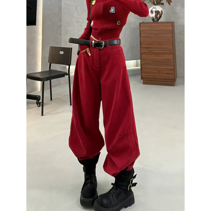 大码美式时尚减龄阔腿牛仔裤女20