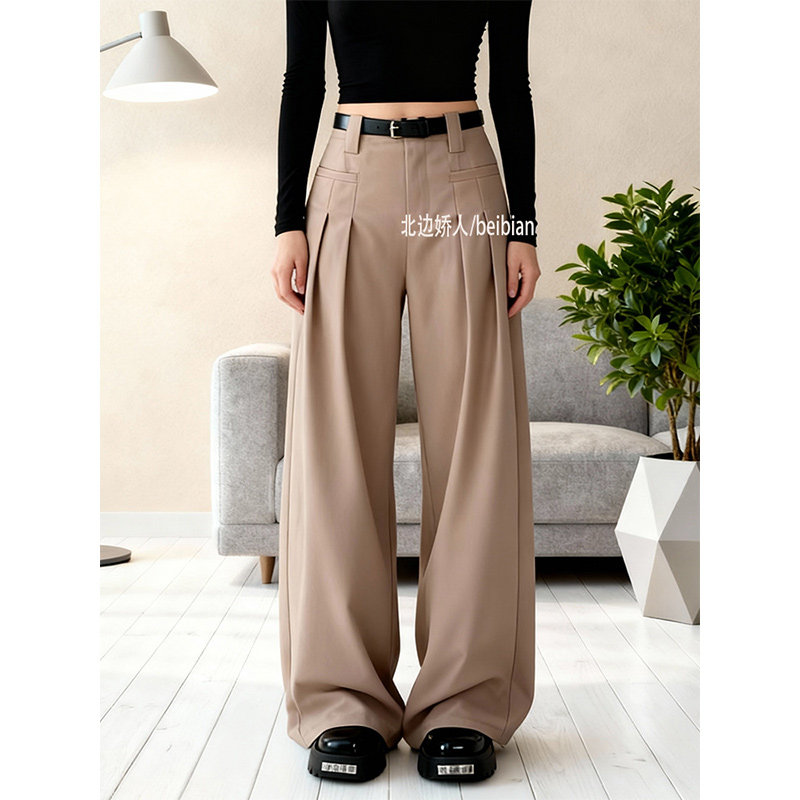 大码美式慵懒风休闲西装裤女2026春季新款宽松显瘦松弛感阔腿长裤,女装/女士精品,大码裤装,淘宝优惠券,粉丝福利购,淘宝优惠卷