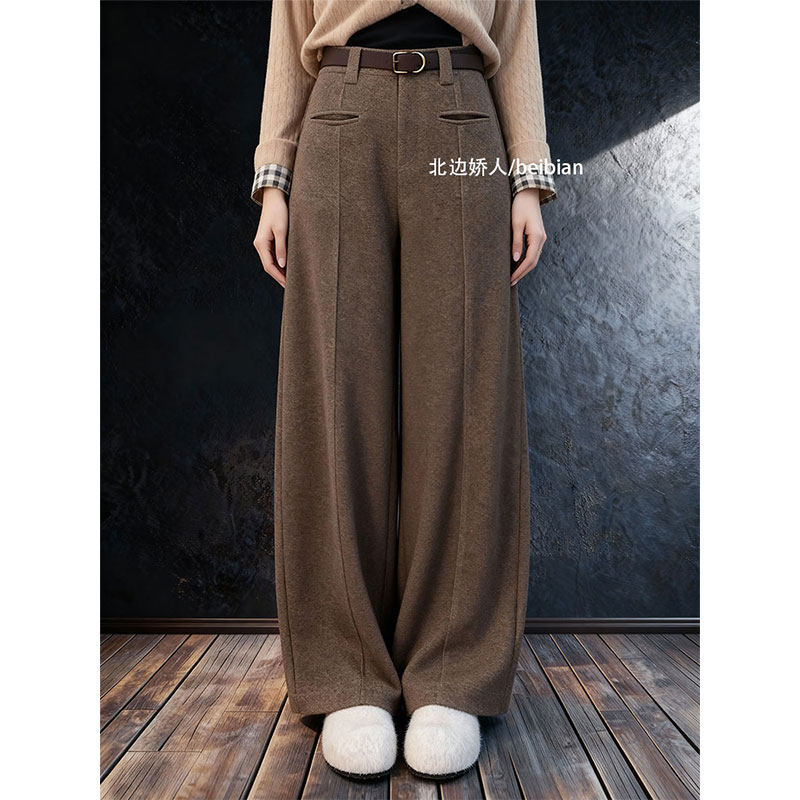 极简风高腰阔腿休闲裤女2026早春复古气质百搭宽松显瘦垂感直筒裤,女装/女士精品,大码裤装,淘宝优惠券,粉丝福利购,淘宝优惠卷