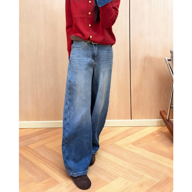 2025冬季新款宽松显瘦遮胯拖地裤