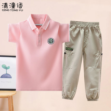 男童夏装套装2026新款夏季中大童休闲Polo衫洋气儿童速干防蚊裤潮
