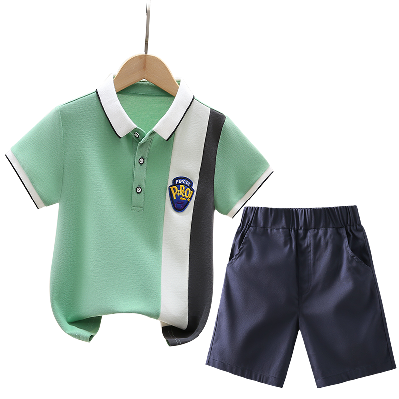 男童夏装套装2024新款校服两件套