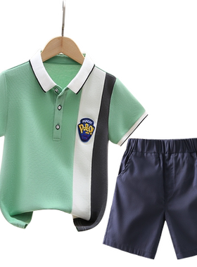 男童夏装套装2026新款校服两件套