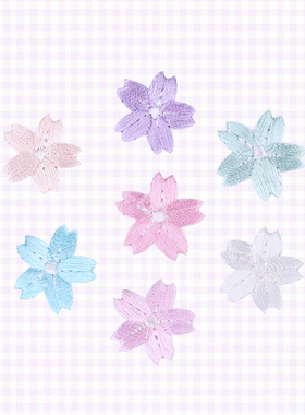 和风樱花刺绣卡通布贴笔记本鞋子 PIAD手机壳DIY装饰贴衣服补丁贴