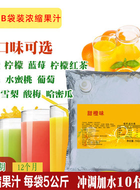 浓缩果汁整箱10倍果酱商用自助餐现调机饮料bib袋装糖浆浓浆特价