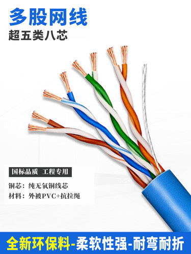 多股软网线柔性工业以太网线超五类六类双屏蔽无氧铜多芯网络线
